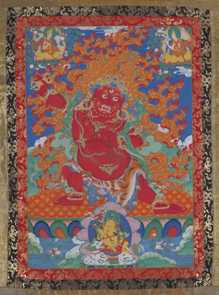 图片[1]-Red anger holding Vajra Bodhisattva Thangka-China Archive